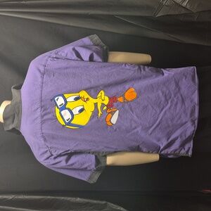 Vintage Y2k Warner Bros. LOONEY TUNES TWEETY BIRD Purple Men's BUTTON DOWN Shirt